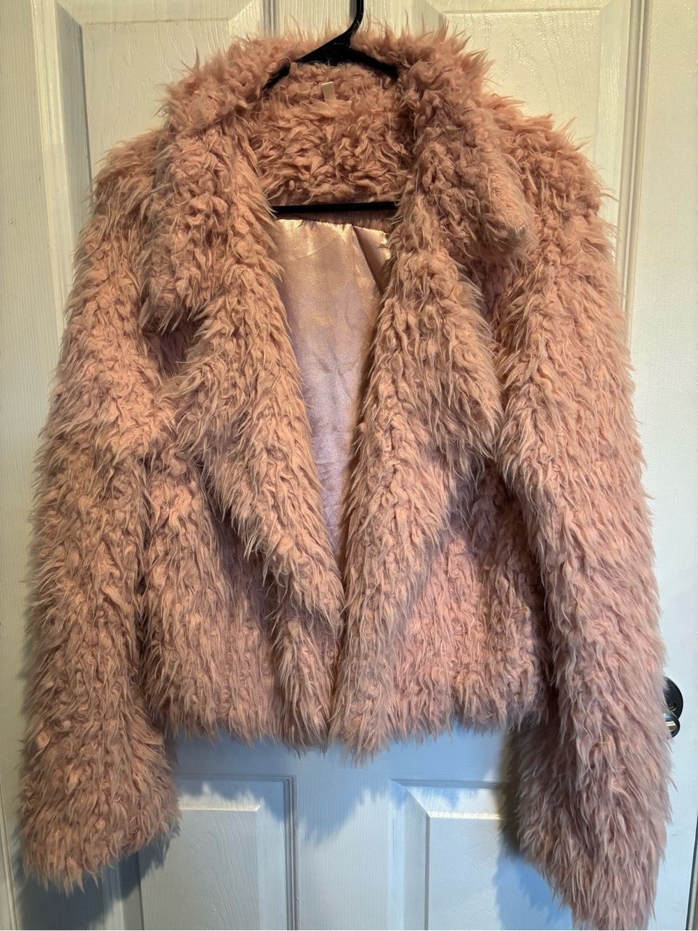 Faux Fur Pink Shag Jacket - Women's Cozy Coat